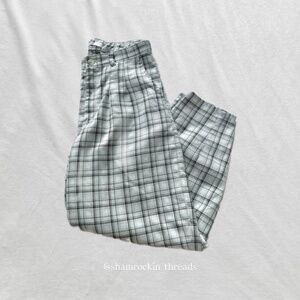 plaid checker gingham hollister barrel parachute pants